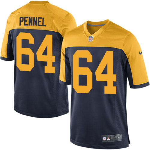 Men's Game Mike Pennel Nike Jersey Navy Blue Alternate - #64 NFL Green Bay Packers